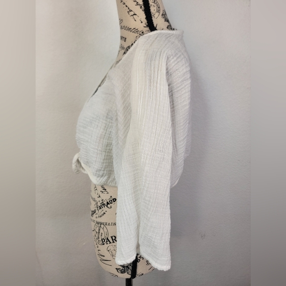 Abercrombie and fitch Cami Crop top M White Gauze Beachy Coastal - Picture 3 of 8